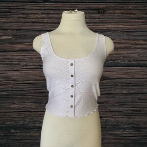 Streetwear Society White Lace Floral Crop Tank Top